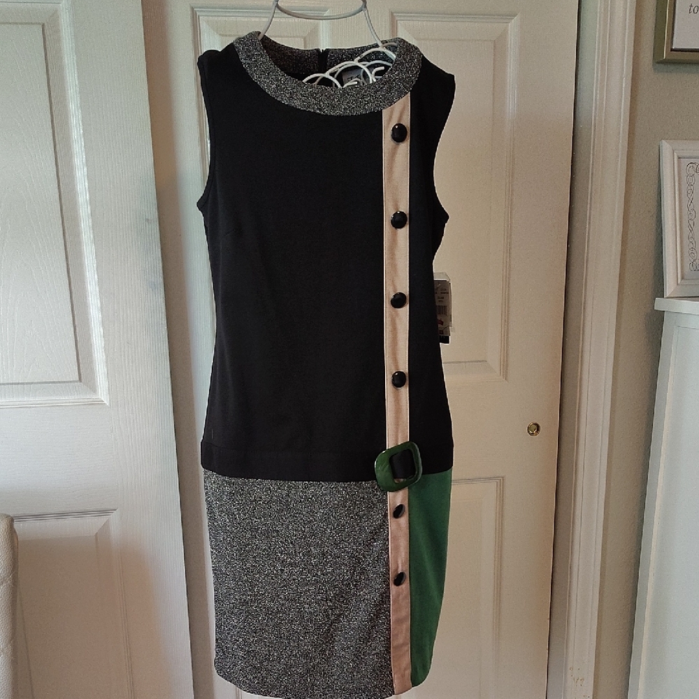 Black Sleeveless Sheath Midi Dress for Work